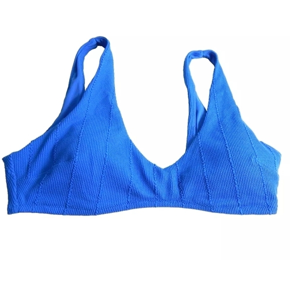 Aerie Crinkle Texture Scoop Neck Bikini Top - Picture 1 of 3